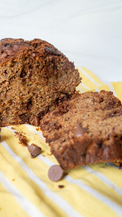 vegan banana bread with chocolate chips